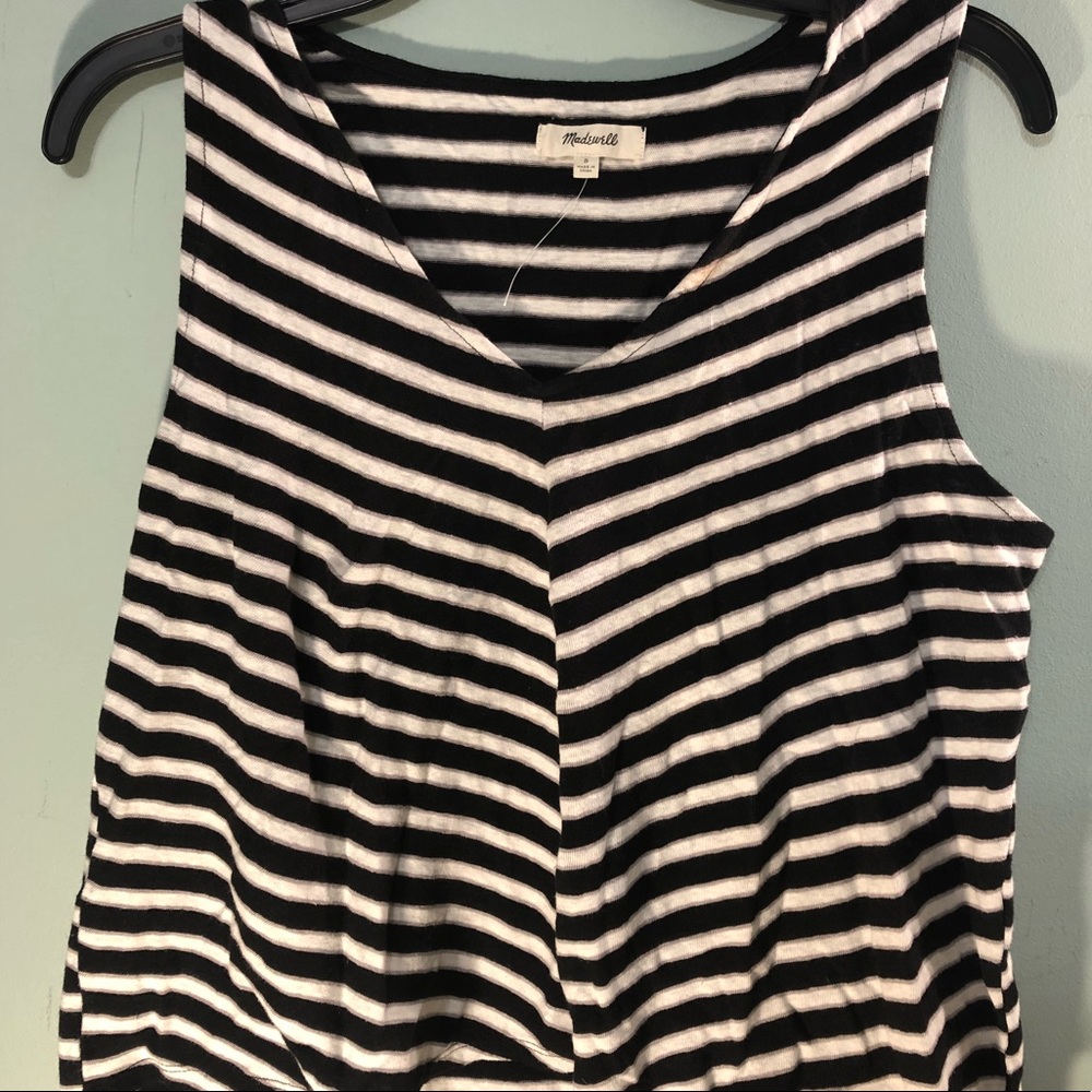 Madewell size s black and white stripe tank